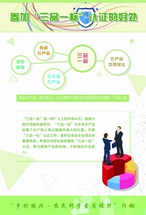 参加三品一标认证的好处海报
