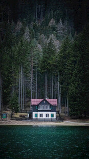 湖畔林间小屋