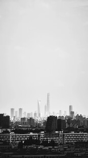 城市天际线黑白景观