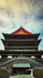 西安钟楼古建筑景观