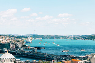 海港城市美丽海景风光