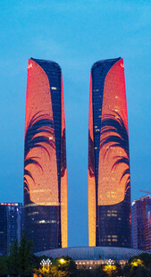 双子塔绚丽夜景灯光秀