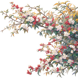 繁花满枝 花卉图
