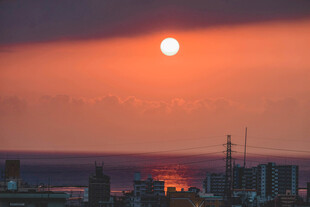 城市日落美景