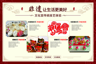 喜庆中式美食展示非遗中国风花边
