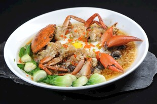 丝螺肉饼蒸花蟹