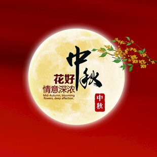中秋花好月圆海报设计