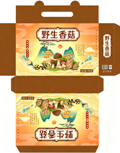 野生香菇包装盒设计