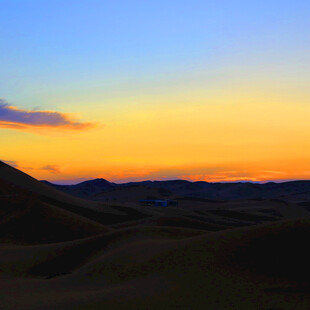 沙漠黄昏美景