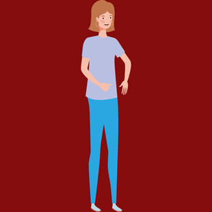 站立女性卡通形象