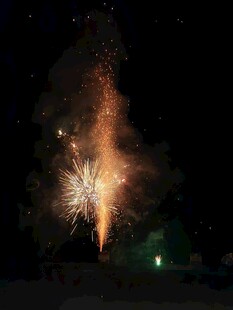 夜空中绚烂绽放的烟花