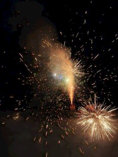 夜空中绚烂的烟花绽放