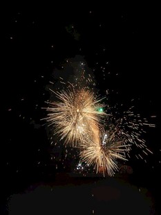 夜空中绚烂的烟花绽放