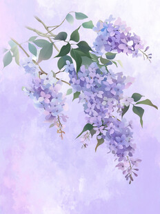 梦幻紫丁香花枝