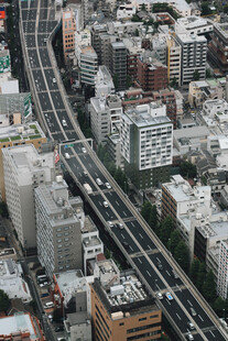 城市交通与建筑俯瞰景象