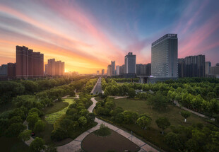 城市黄昏美景