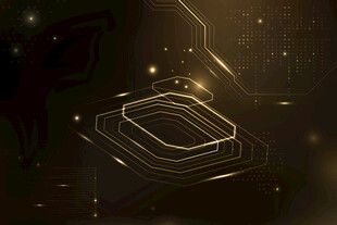 金色科技感抽象线条图案