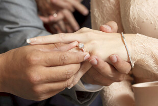 新人戴婚戒瞬间