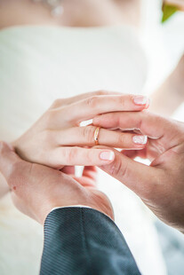 新人戴婚戒瞬间