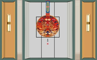 中式门饰红灯笼