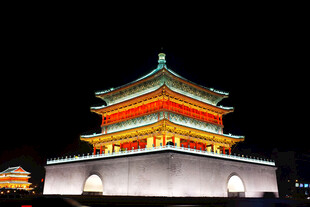 西安钟楼夜景璀璨