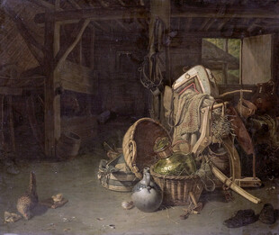 老旧工坊内的古朴场景
