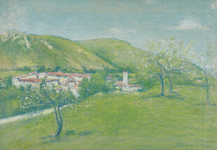 乡村田园风光绘画景象