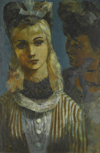 复古风格女性人物油画