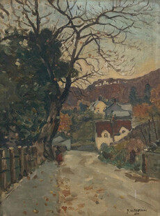 秋日乡村小路风景