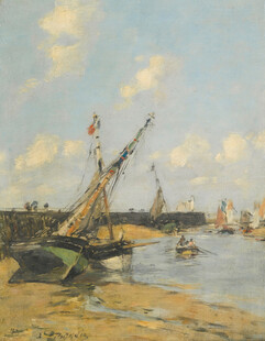 海岸边的古老帆船风景