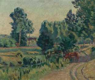 乡村田野风景油画