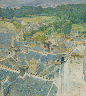 中世纪风格城镇景观画作