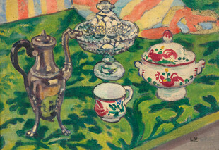 复古茶具静物画