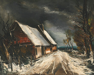 冬日乡村雪景小屋