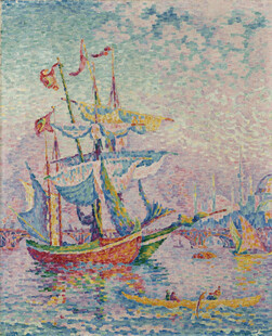 海上帆船风景油画