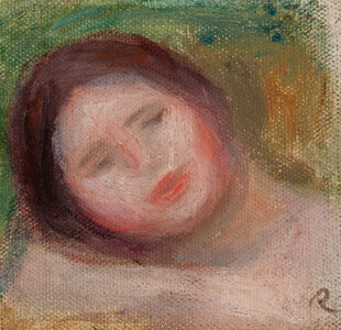 侧卧休憩的女性油画形象
