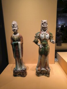唐代三彩文武官俑   唐三彩