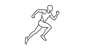 奔跑的人物线条插画