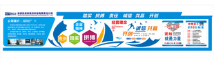蓝色车间公司文化墙被背景墙