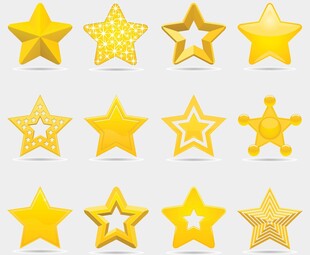金色五角星矢量素材