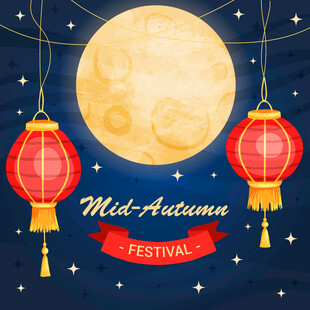 中秋月夜灯笼