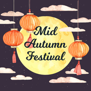 中秋月夜灯笼