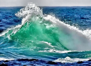 海浪油画