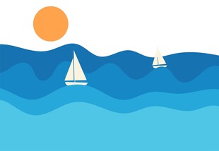 海洋帆船插画