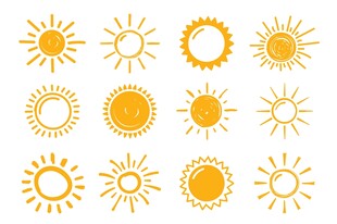 手绘太阳素材
