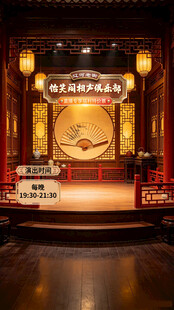 中式华丽舞台场景直播背景