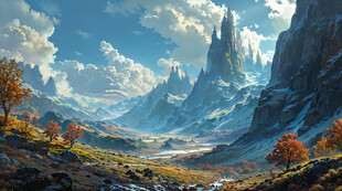 奇幻壮丽的山间风景