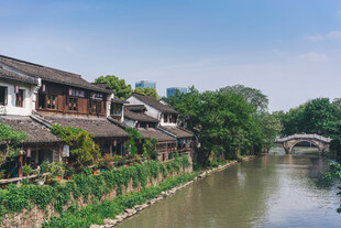 江南水乡古镇沿河景致
