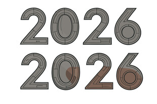 复古风格2026数字展示