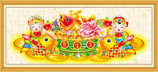 喜庆儿童贺岁年画图案